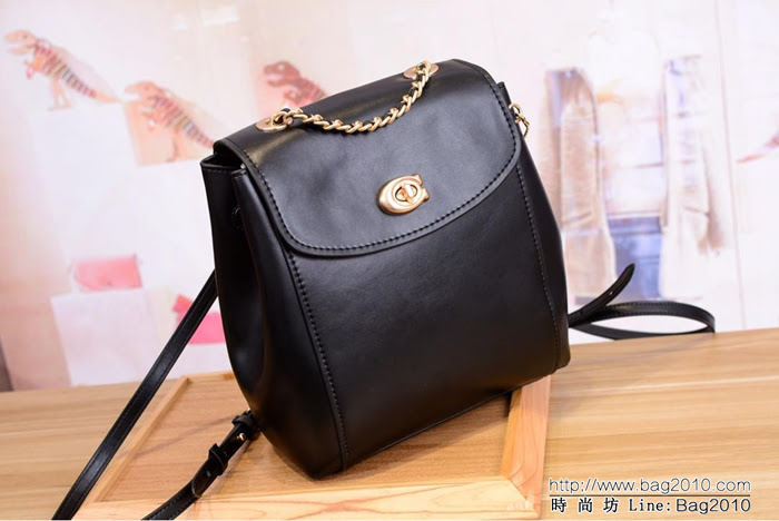 COACH蔻馳 女包雙肩包 鏈條牛皮背包 Parker系列 9163510  Chz1463